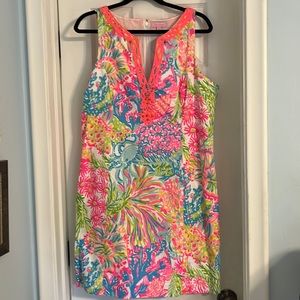 Lilly Pulitzer shift dress. Multicolor with light beading.